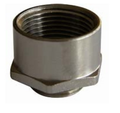 Thread adapter, brass nickel plated,  M32(M) to 3/4"NPT(F) - Maple Electric Supply 