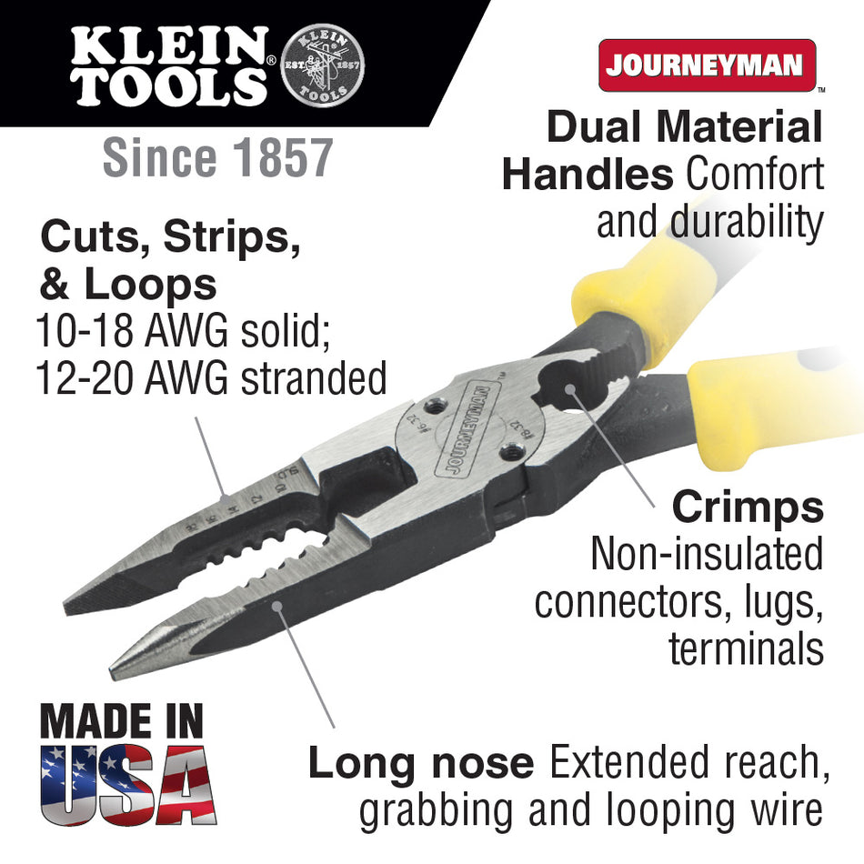 Klein Tools J207-8CR All-Purpose Pliers with Crimper - feature detail