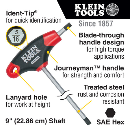 T-Handle Set with Stand, SAE, 9" Blade 10 Pc