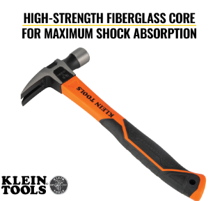 Straight-Claw Hammer, 16-Ounce, 13-Inch, Straight-Claw Hammers, Klein Tools - Maple Electric Supply 