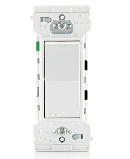 Decora Edge 15 Amp Single Pole Rocker Switch, White - Fast Installation, Self-Grounding, Enhanced Safety
