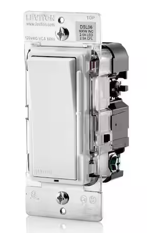 Leviton Decora 600-Watt Dimmer, Single-Pole/3-Way, Universal Rocker, LED/CFL Compatible
