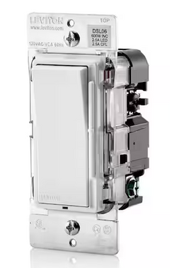 Leviton Decora 600-Watt Dimmer, Single-Pole/3-Way, Universal Rocker, LED/CFL Compatible