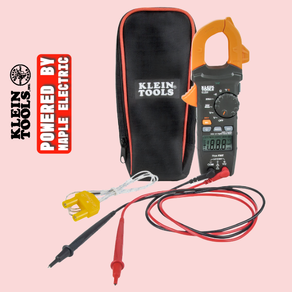 Digital Clamp Meter, AC Auto-Ranging 400 Amp with Temp - Maple Electric Supply 