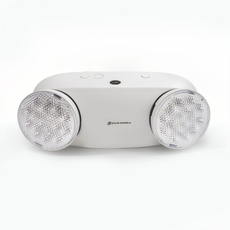 LED Dual Head Emergency Light, Thermoplastic Compact Body with 2 X 2W Heads, 120 / 347V, Battery Back Up > 120 Min., No Remote Capability - Maple Electric Supply 