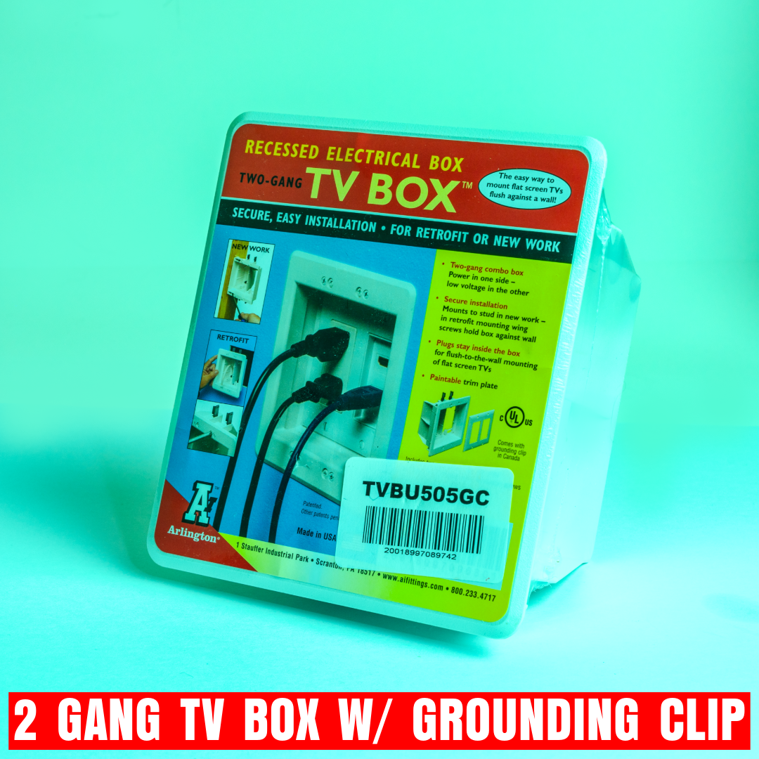 2 Gang Tv Box W/ Grounding Clip