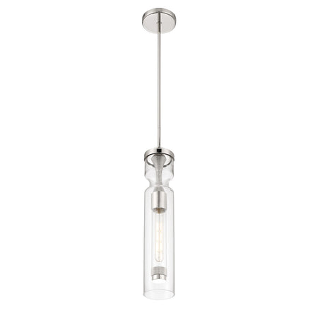 Eurofase Mistero 21" Pendant, Satin Nickel with Clear Glass, front view