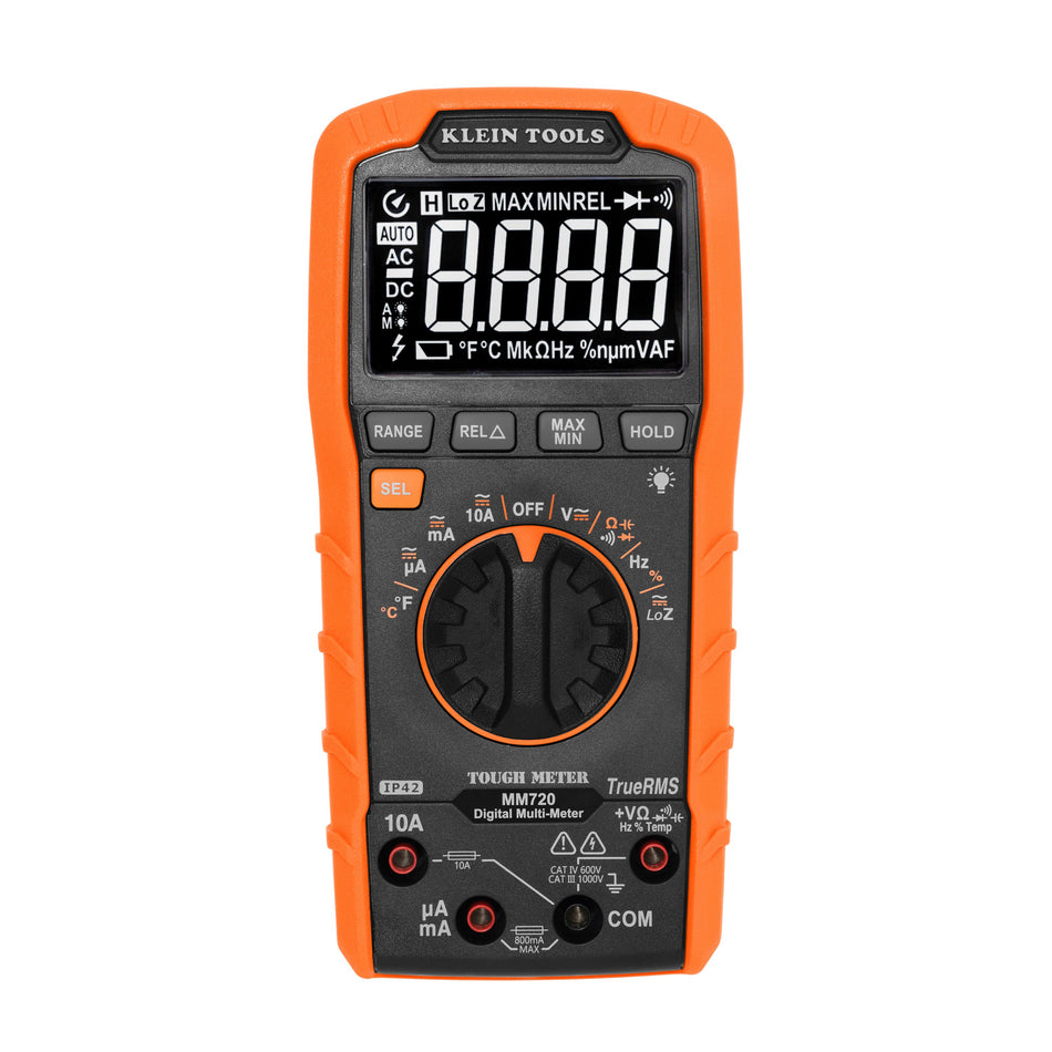 MM720 - Digital Multimeter, TRMS Auto-Ranging, 1000V, Temp, Low Impedance