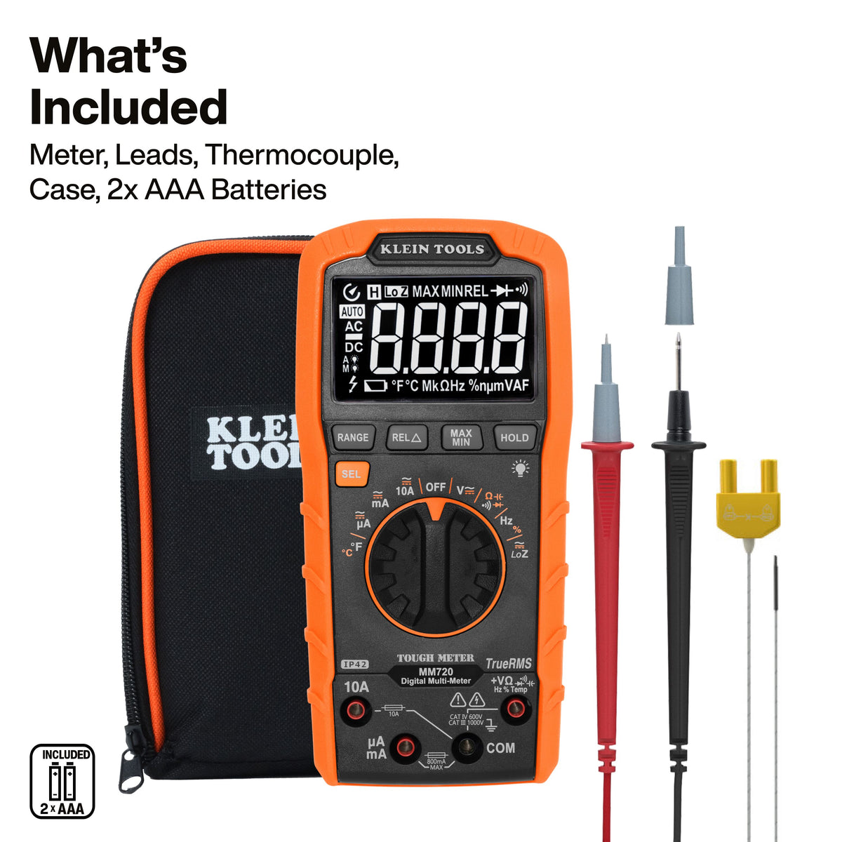 MM720 - Digital Multimeter, TRMS Auto-Ranging, 1000V, Temp, Low Impedance