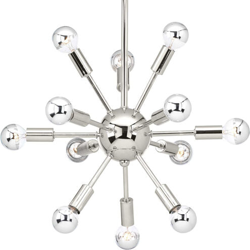 Ion 12 Light 14 inch Polished Nickel Chandelier Ceiling Light, Design Series