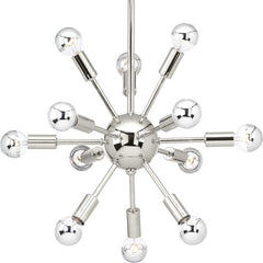 Ion 12 Light 14 inch Polished Nickel Chandelier Ceiling Light, Design Series