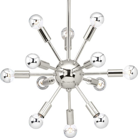 Ion 12 Light 14 inch Polished Nickel Chandelier Ceiling Light, Design Series
