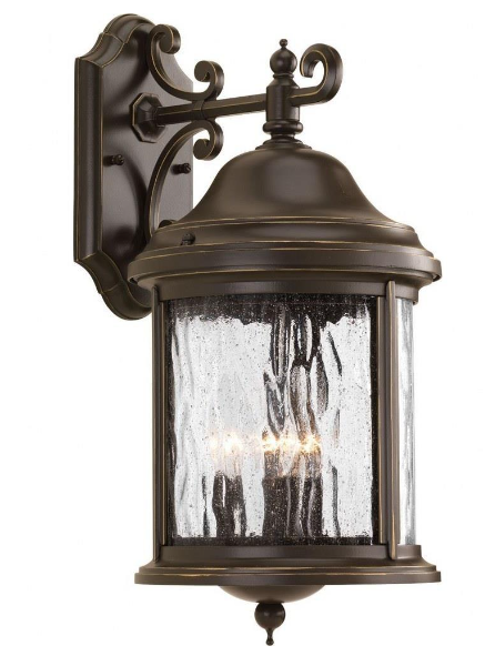 Progress Lighting - P5650-20 - Ashmore - Outdoor Light - 3 Light - Curved Panels Shade in New Traditional and Transitional style - 8.38 Inches wide by 16.5 Inches high
