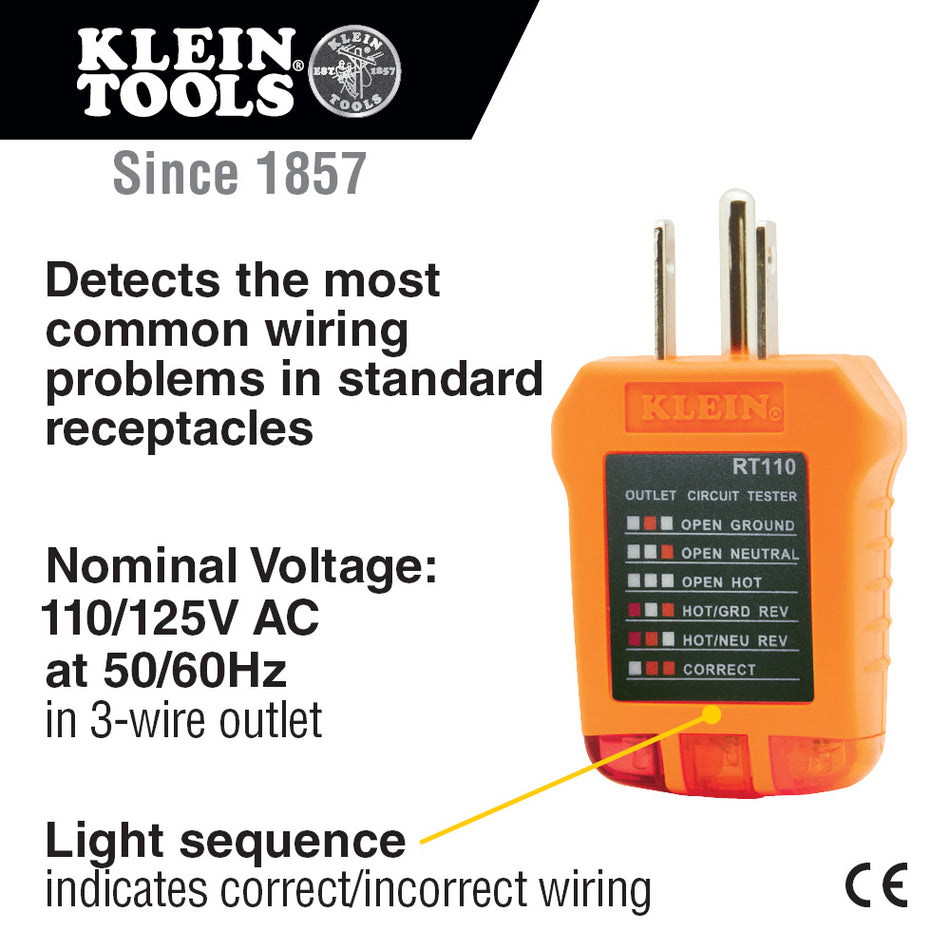 Klein Tools RT110 Klein Tools Receptacle Tester - feature detail