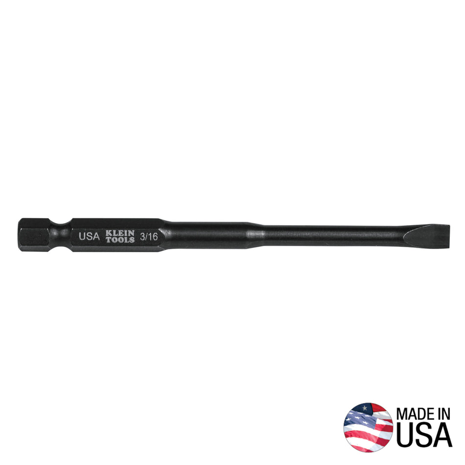 Klein Tools SL316355 3/16-Inch Slotted Drivers, 3-1/2-Inch Bit, 5-Pack - detail view