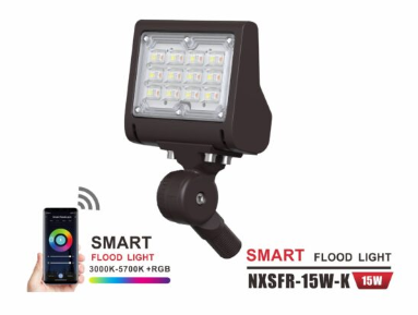 Smart Flood Light, 15W, Brown, Knuckle - Maple Electric Supply 