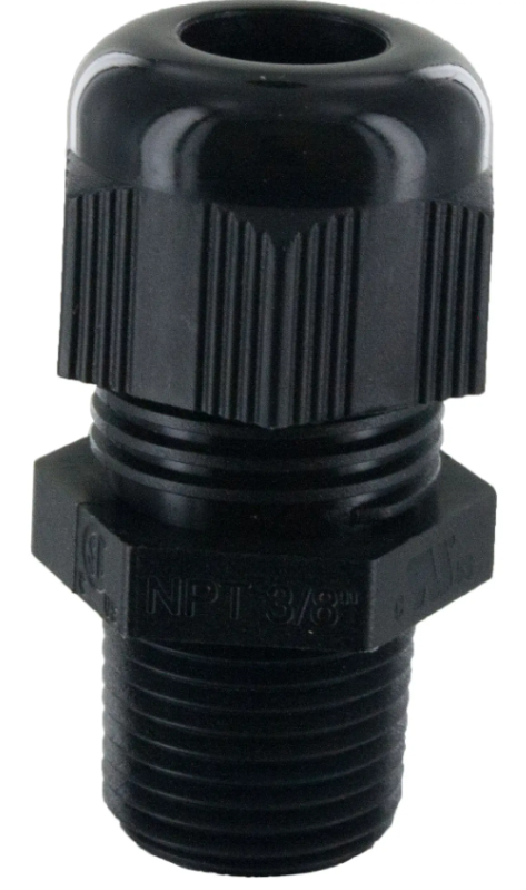 DOME CONDOME CONNECTOR .20-.39 3/8NPT BLACK