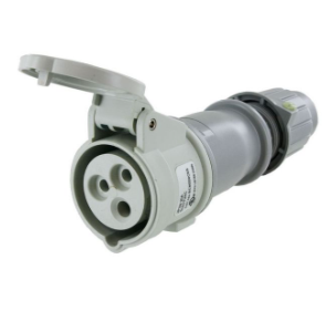 IP44 CONNECTOR 20A 277VAC 2P 3W SPLASHPROOF