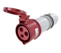 IP44 CONNECTOR 30A 480VAC 2P 3W SPLASHPROOF