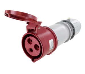 IP44 CONNECTOR 30A 480VAC 2P 3W SPLASHPROOF