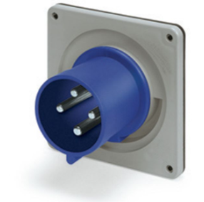 IP44 INLET 30A  3phase delta 250VAC  3P 4W  SPLASHPROOF, Pin & Sleeve, Techspan - Maple Electric Supply 