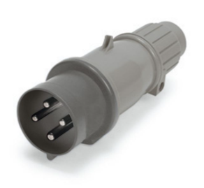 IP44 PLUG 20A  3phase 600VAC  3P 4W  SPLASHPROOF, Pin & Sleeve, Techspan - Maple Electric Supply 