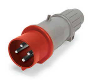 IP44 PLUG 20A  3phase delta 277/480VAC  4P 5W  SPLASHPROOF, Pin & Sleeve, Techspan - Maple Electric Supply 