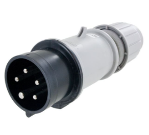 IP44 PLUG 20A  3phase delta 347/600VAC  4P 5W  SPLASHPROOF, Pin & Sleeve, Techspan - Maple Electric Supply 