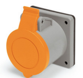 IP44 RECEPTACLE 20A  125/250VAC  3P 4W  SPLASHPROOF, Pin & Sleeve, Techspan - Maple Electric Supply 