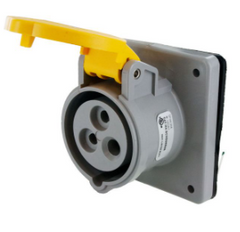 IP44 RECEPTACLE 20A 125VAC 2P 3W SPLASHPROOF