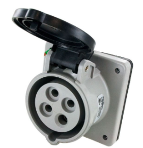 IP44 RECEPTACLE 20A  3phase 600VAC  3P 4W  SPLASHPROOF, Pin & Sleeve, Techspan - Maple Electric Supply 