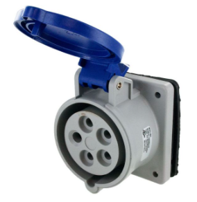IP44 RECEPTACLE 20A  3phase delta 120/208VAC  4P 5W  SPLASHPROOF, Pin & Sleeve, Techspan - Maple Electric Supply 