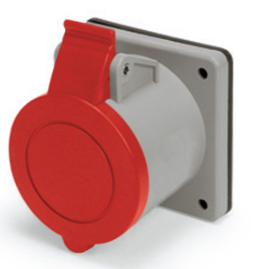 IP44 RECEPTACLE 20A  3phase delta 277/480VAC  4P 5W  SPLASHPROOF, Pin & Sleeve, Techspan - Maple Electric Supply 