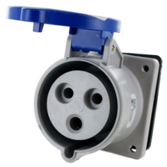 IP44 RECEPTACLE 30A 250VAC 2P 3W SPLASHPROOF