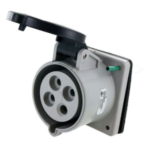 IP44 RECEPTACLE 30A  3phase 600VAC  3P 4W  SPLASHPROOF, Pin & Sleeve, Techspan - Maple Electric Supply 