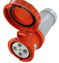 IP67 CONNECTOR 100A  125/250VAC  3P 4W  WATERTIGHT, Pin & Sleeve, Techspan - Maple Electric Supply 