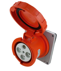 IP67 RECEPTACLE 100A  125/250VAC  3P 4W  WATERTIGHT, Pin & Sleeve, Techspan - Maple Electric Supply 