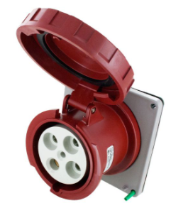 IP67 RECEPTACLE 100A  3phase 480VAC  3P 4W  WATERTIGHT, Pin & Sleeve, Techspan - Maple Electric Supply 