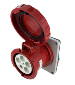 IP67 RECEPTACLE 100A  3phase delta 277/480  4P 5W  WATERTIGHT, Pin & Sleeve, Techspan - Maple Electric Supply 