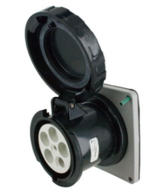 IP67 RECEPTACLE 100A  3phase delta 347/600  4P 5W  WATERTIGHT, Pin & Sleeve, Techspan - Maple Electric Supply 