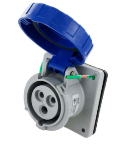 IP67 RECEPTACLE 20A 250VAC 2P 3W WATERTIGHT