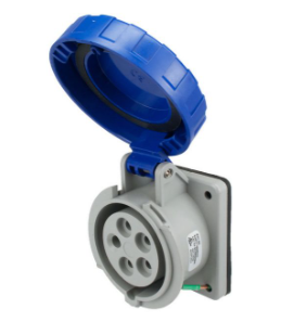 IP67 RECEPTACLE 20A  3phase delta 120/208  4P 5W  WATERTIGHT, Pin & Sleeve, Techspan - Maple Electric Supply 