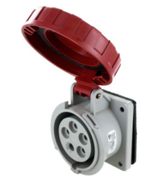 IP67 RECEPTACLE 20A  3phase delta 277/480  4P 5W  WATERTIGHT, Pin & Sleeve, Techspan - Maple Electric Supply 