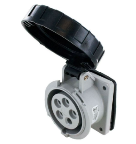 IP67 RECEPTACLE 20A  3phase delta 347/600  4P 5W  WATERTIGHT, Pin & Sleeve, Techspan - Maple Electric Supply 