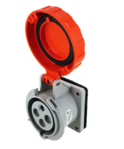 IP67 RECEPTACLE 30A  125/250VAC  3P 4W  WATERTIGHT, Pin & Sleeve, Techspan - Maple Electric Supply 