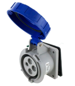 IP67 RECEPTACLE 30A  3phase 250VAC  3P 4W  WATERTIGHT, Pin & Sleeve, Techspan - Maple Electric Supply 