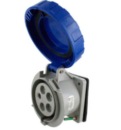 IP67 RECEPTACLE 30A  3phase delta 120/208  4P 5W  WATERTIGHT, Pin & Sleeve, Techspan - Maple Electric Supply 