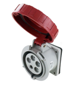 IP67 RECEPTACLE 30A  3phase delta 277/480  4P 5W  WATERTIGHT, Pin & Sleeve, Techspan - Maple Electric Supply 