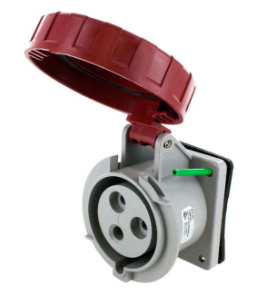 IP67 RECEPTACLE 30A 480VAC 2P 3W WATERTIGHT