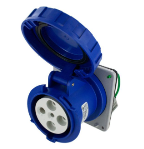 IP67 RECEPTACLE 60A  3phase 250VAC  3P 4W  WATERTIGHT, Pin & Sleeve, Techspan - Maple Electric Supply 
